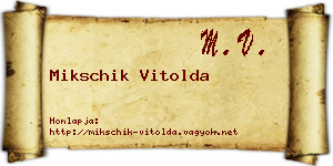 Mikschik Vitolda névjegykártya